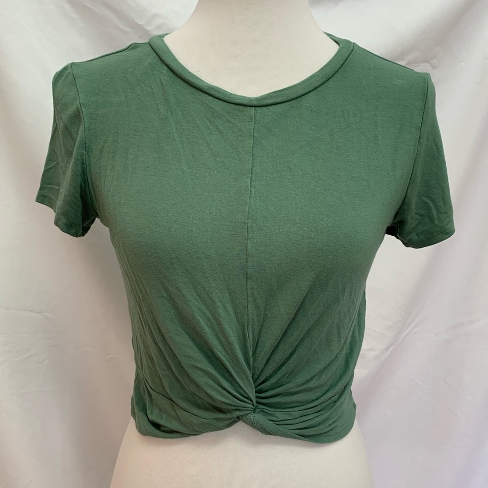 Cute Green Knotted Crop Top